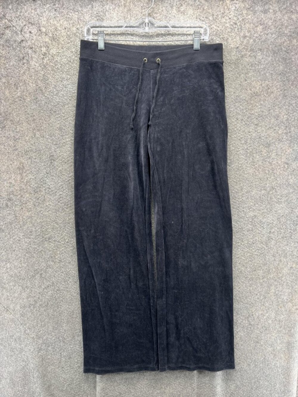 Juicy Couture Skirt Womens Medium Black Velour Drawstring Waist Pencil Midi